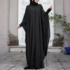 22d632580c9ada5d3ae8362ff4430460.webp Free Size Random Women Solid Two Piece Bat Sleeve Vintage Muslim Maxi Dress