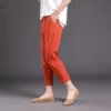 Free Size Random Women Cotton Linen Harem Trousers Summer Thin Loose Casual Plain Color
