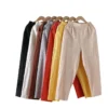 Free Size Random Women Cotton Linen Harem Trousers Summer Thin Loose Casual Plain Color