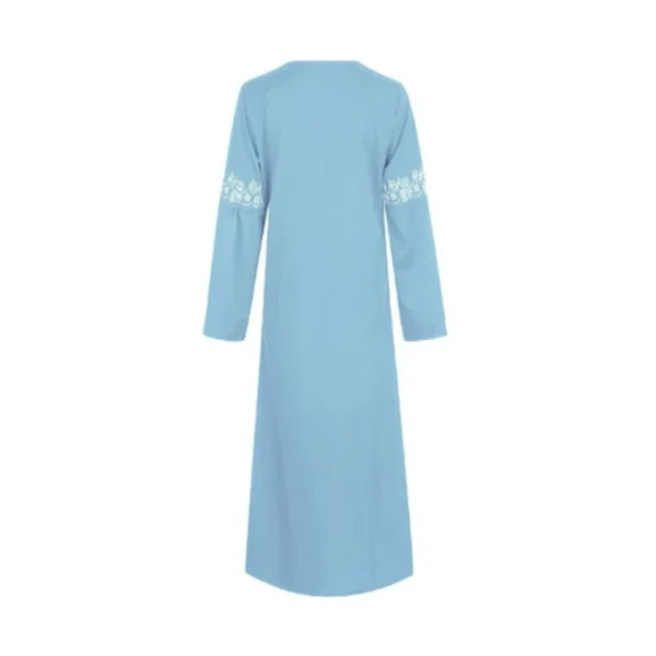 Free Size Random Muslimah Long Dress Women Floral Dress Elegant Printed Maxi Dress Long Sleeve Dress