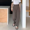 Korean Style Women Suit Pants High Waist Women Plus Size Pants Straight Trousers Plain Wide Leg Pants Ootd