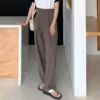 Korean Style Women Suit Pants High Waist Women Plus Size Pants Straight Trousers Plain Wide Leg Pants Ootd