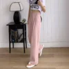 Korean Style Women Suit Pants High Waist Women Plus Size Pants Straight Trousers Plain Wide Leg Pants Ootd