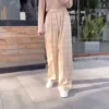 Free Size Random Wide leg plaid long pants women casual pants