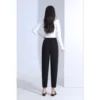Free Size Random Women s Highwaist OL Long Pants Office Wear Suit Fabric Front Button Zip Back Stretchable