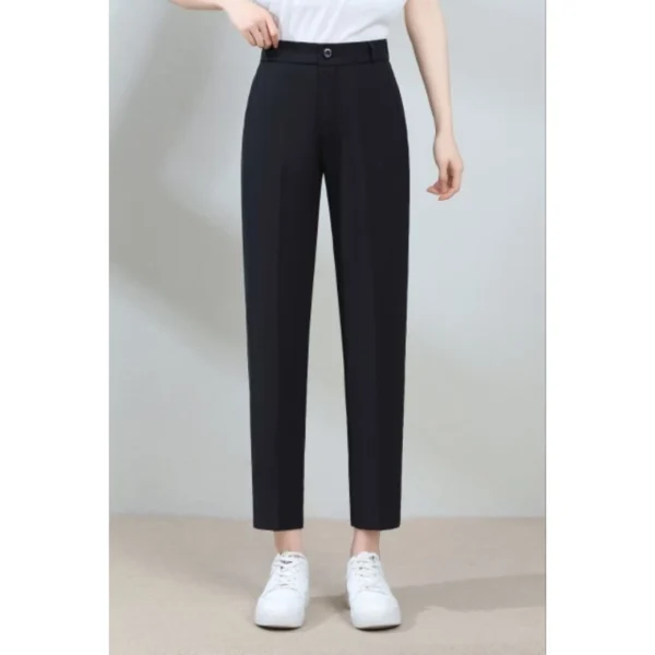 Free Size Random Women s Highwaist OL Long Pants Office Wear Suit Fabric Front Button Zip Back Stretchable