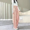 Free Size Random Wide leg plaid long pants women casual pants