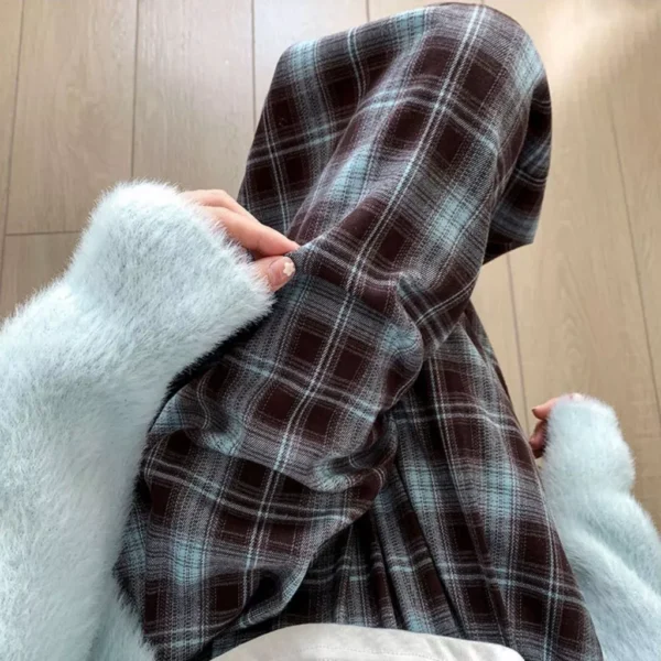 Free Size Random Wide leg plaid long pants women casual pants