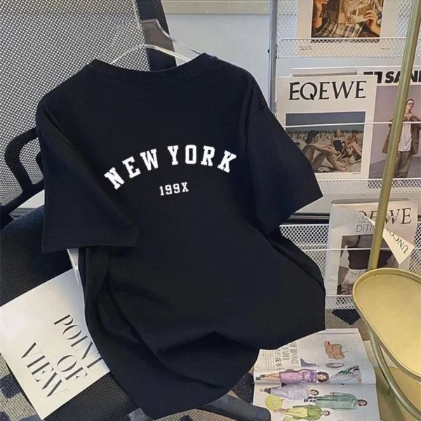 Free Size Random 100 COTTON Korean version Loose Letter Print Couple T Shirt Oversize T shirts Trendy Tees