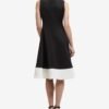 Free Size Random Elegant Dress Colorblock Zipper Black Dress for Women
