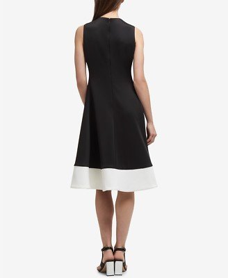 Free Size Random Elegant Dress Colorblock Zipper Black Dress for Women