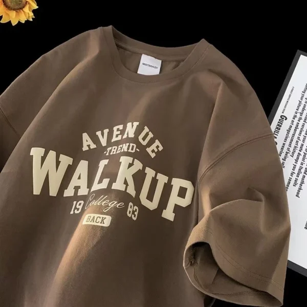 Free Size Random 100 COTTON Korean version Loose Letter Print Couple T Shirt Oversize T shirts Trendy Tees