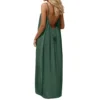 Free Size Random Women s Spaghetti Strap Backless Loose fitting Resort Style Long Dress