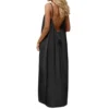 Free Size Random Women s Spaghetti Strap Backless Loose fitting Resort Style Long Dress