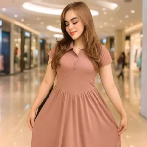Free Size Random Long Dress Women Short Sleeve Casual Midi Dress Casual Adult