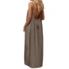 Free Size Random Women s Spaghetti Strap Backless Loose fitting Resort Style Long Dress