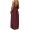 Free Size Random Women s Spaghetti Strap Backless Loose fitting Resort Style Long Dress